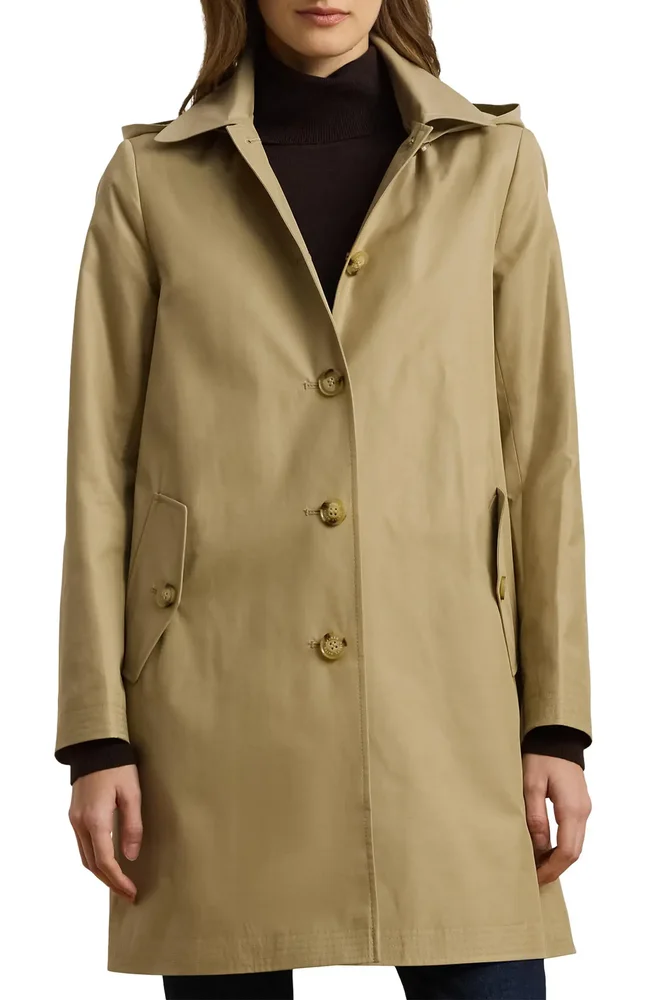 Balmacaan Hooded Raincoat