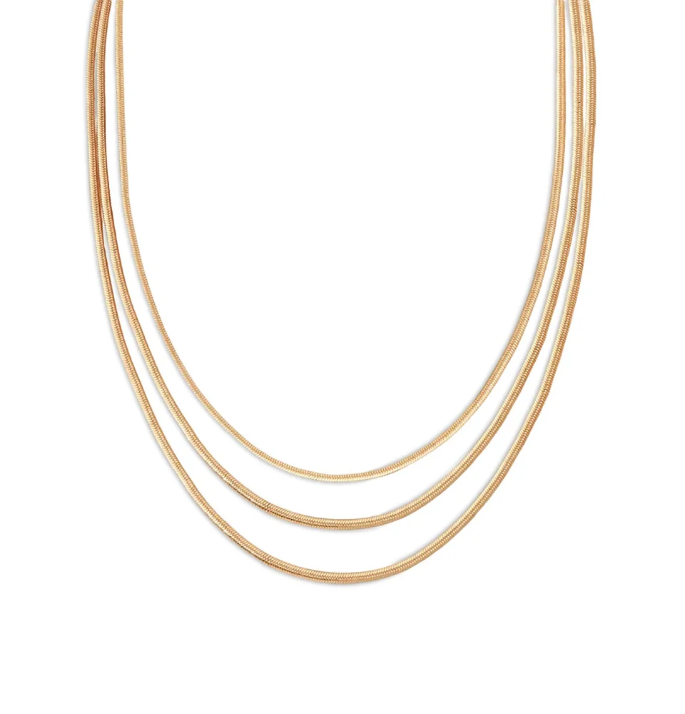 Snake Chain Layered Necklace, 18-23"