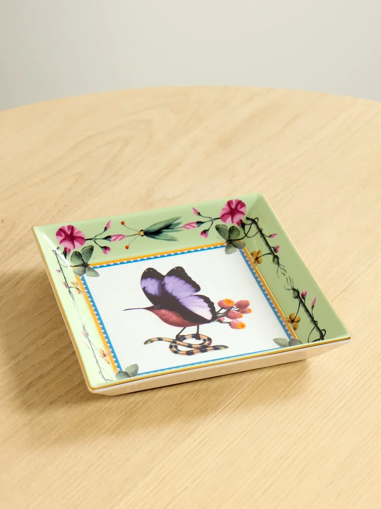 + Beto Val gold-plated porcelain trinket tray
