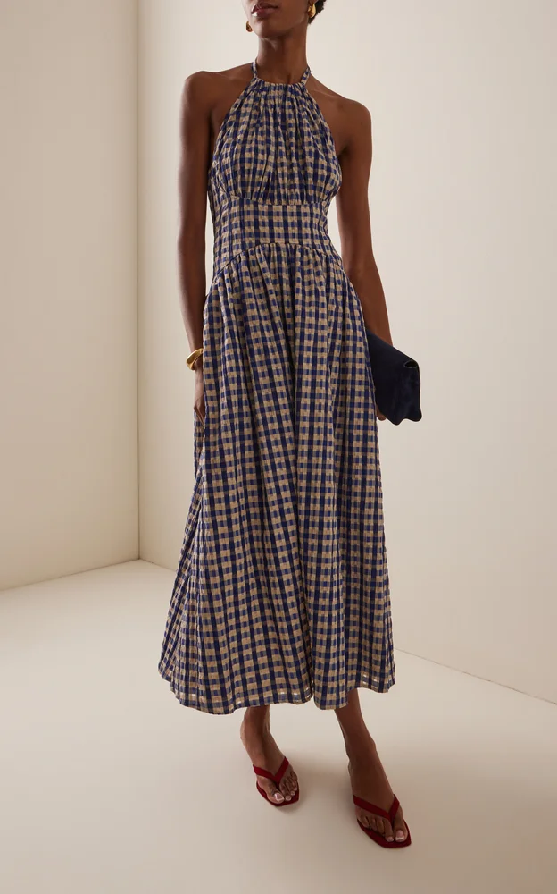 Halt(er) in the Name of Love Seersucker Midi Dress
