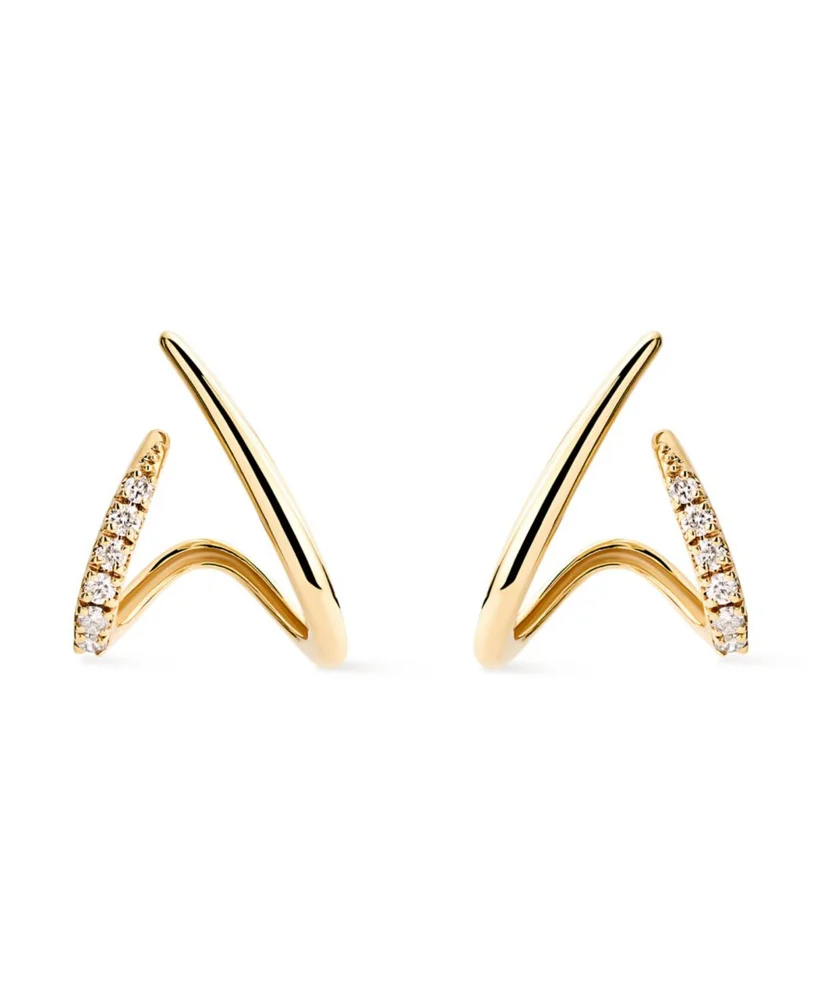 Solid Gold Lab Grown Diamond Aurora Huggie Studs