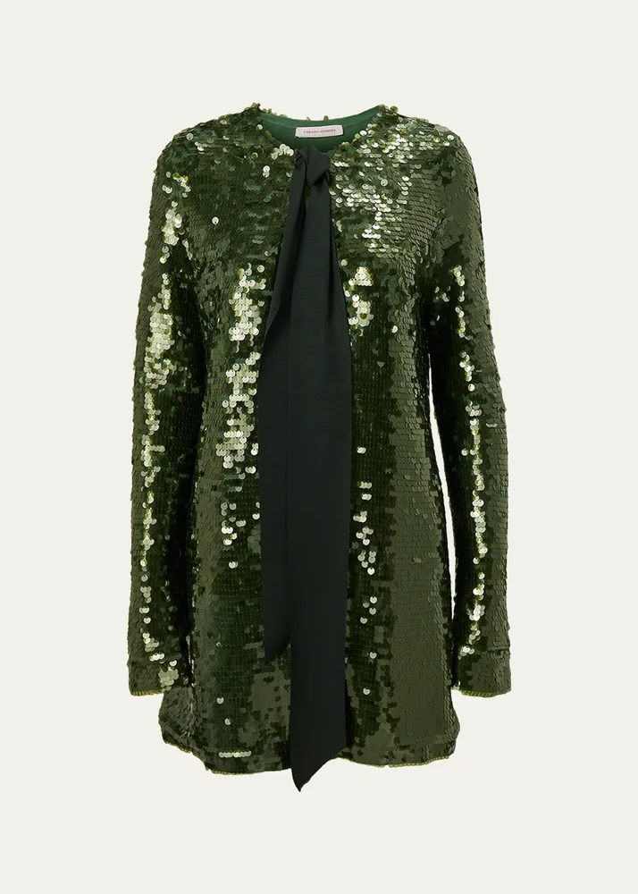 Sequin Embellished Long Cardigan
