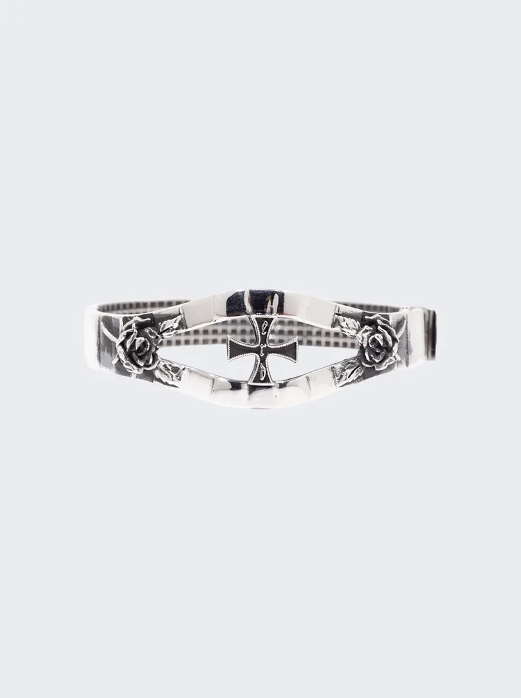 Enamel Cross Bracelet Silver
