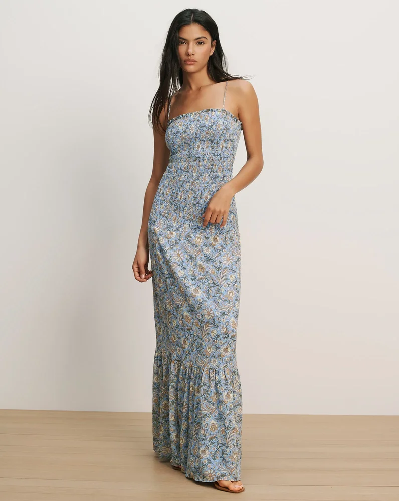 Clem Floral Maxi Dress in Blue Jay Multi