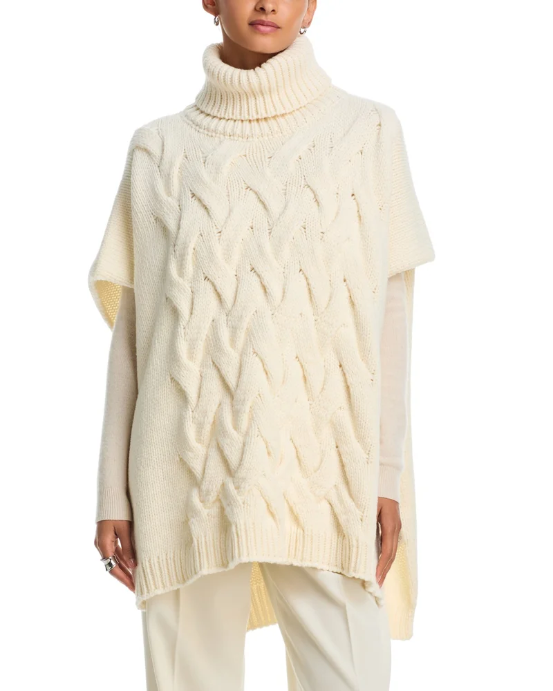 Braided Wool Blend Short Sleeve Sweater