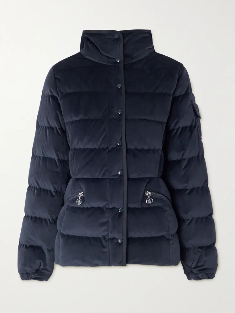 Barante quilted velour hooded down jacket