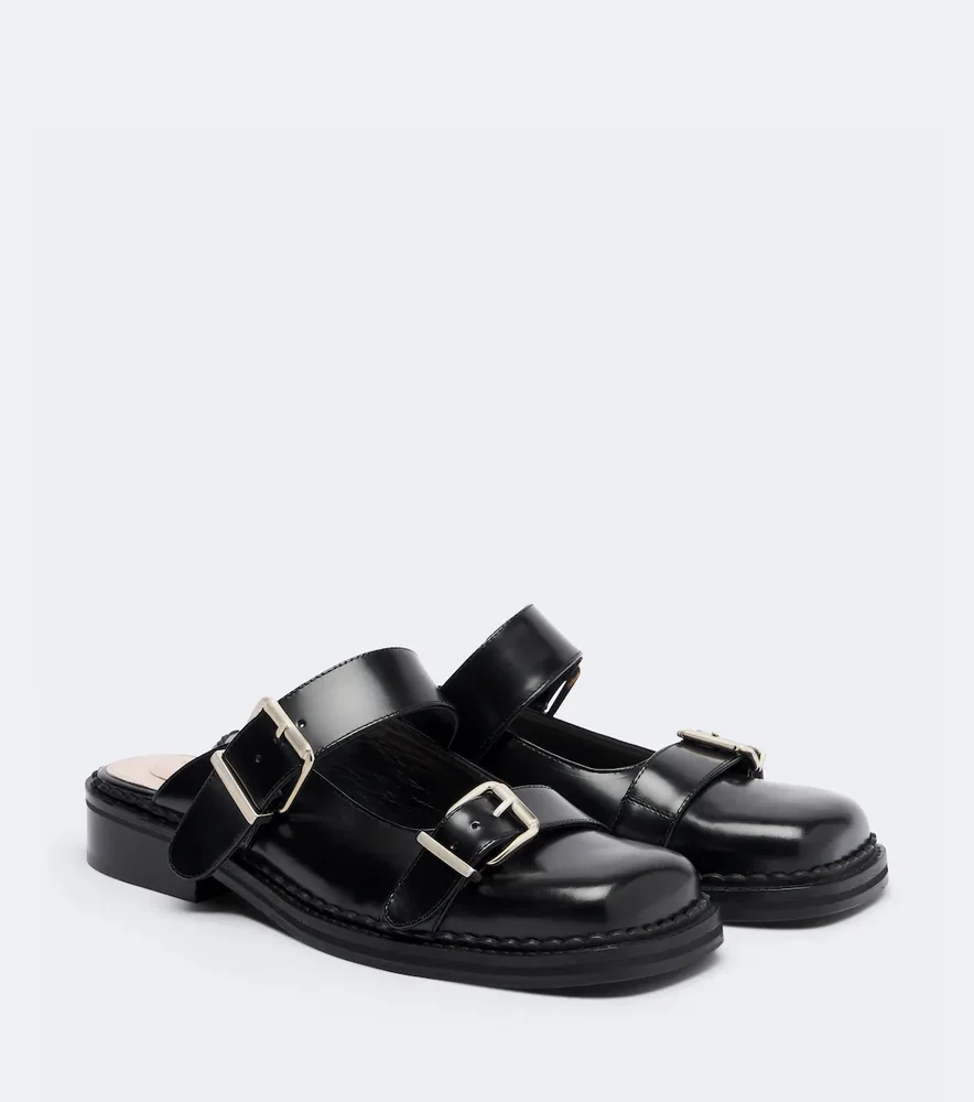 Leather mules