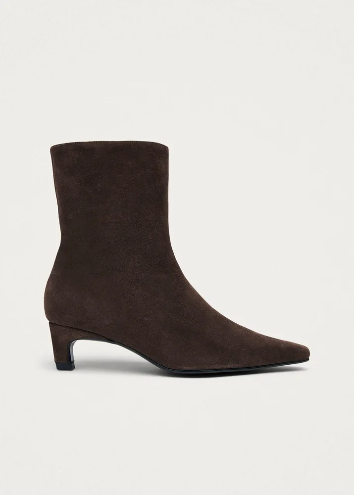 Ambar Suede Brown Leather Ankle Boots