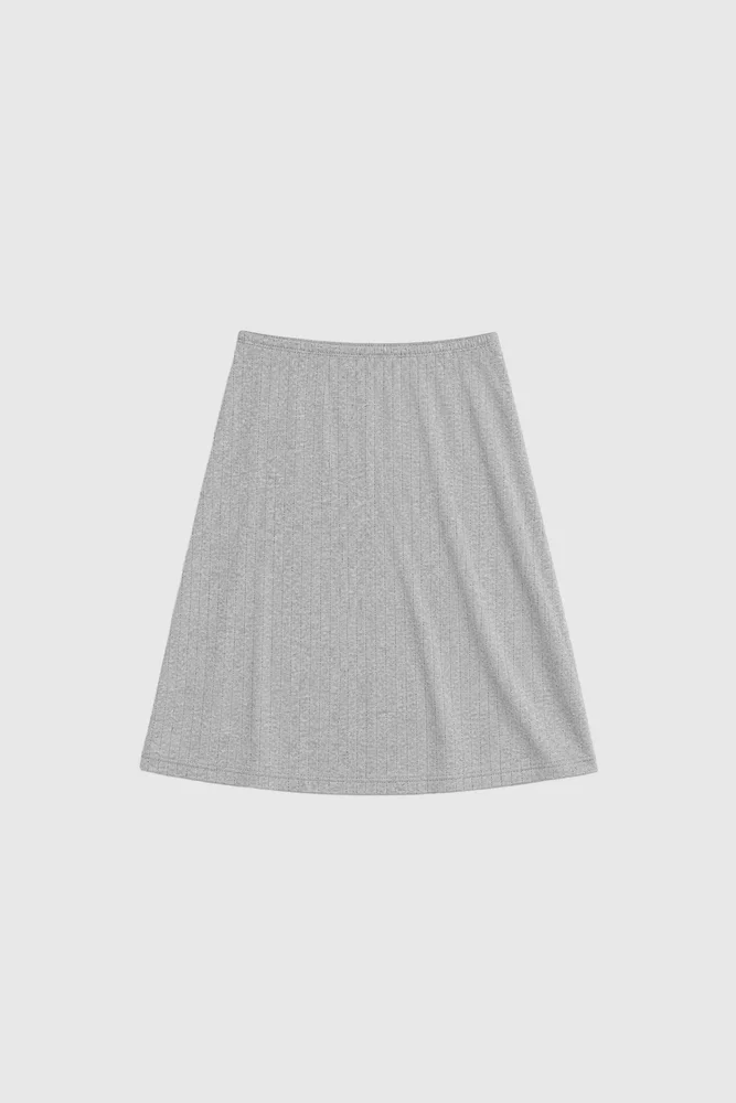 Pointelle Skirt - Grey Marle