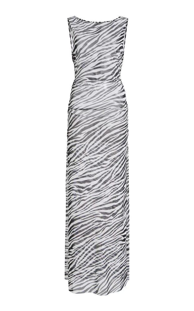 Karma Zebra-Print Maxi Dress