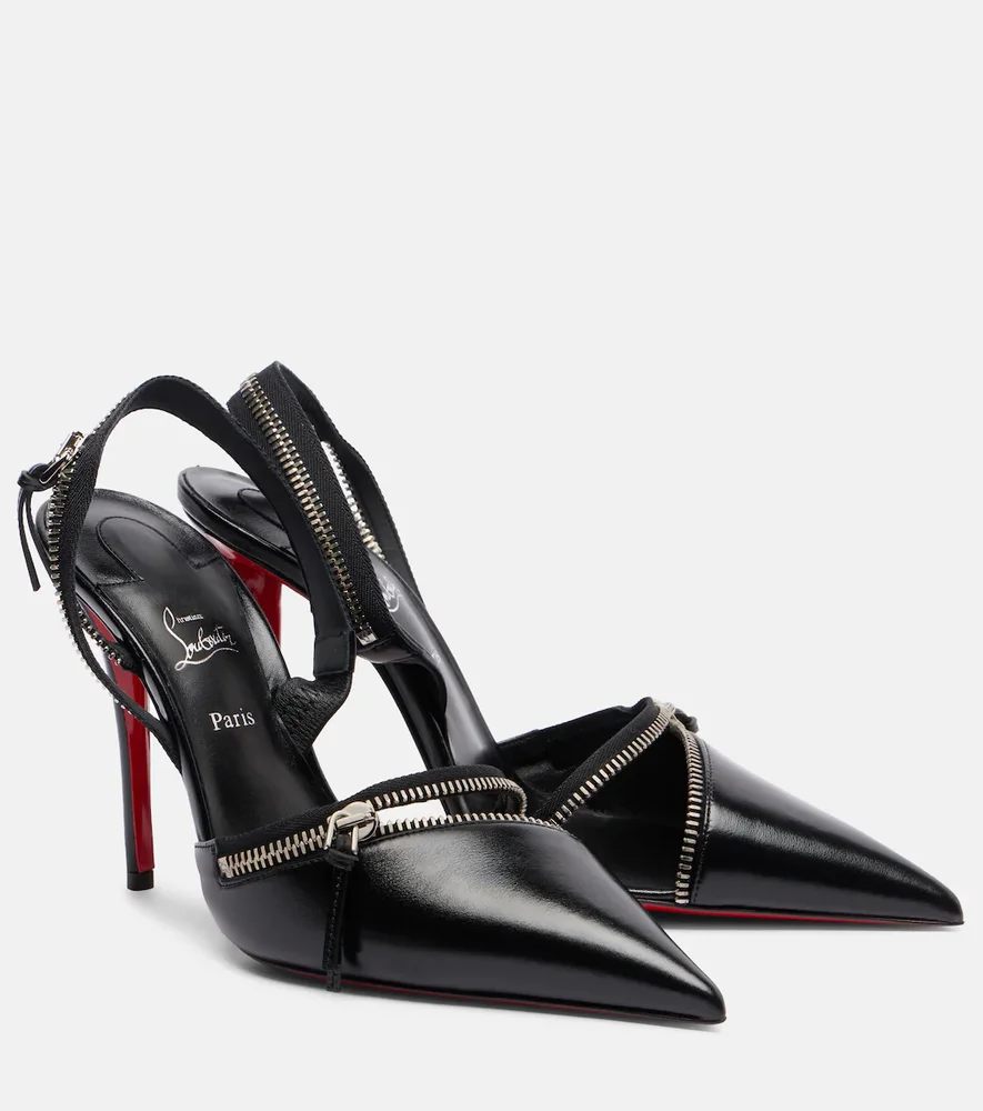 Slingyzip 100 leather slingback pumps