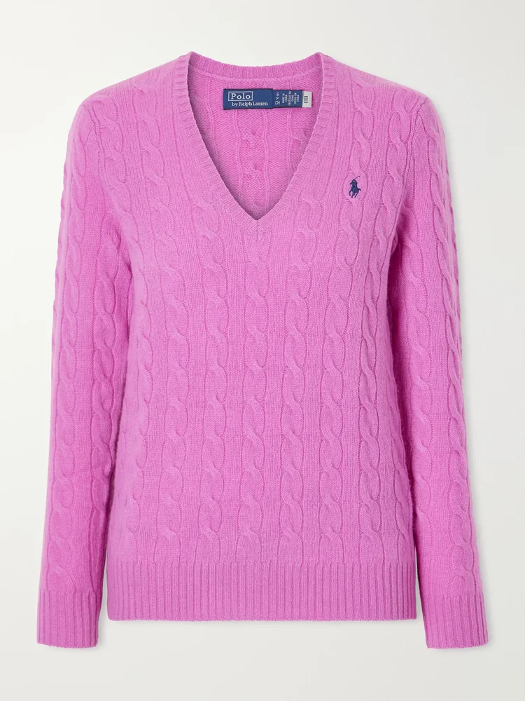 Cable-knit cotton sweater