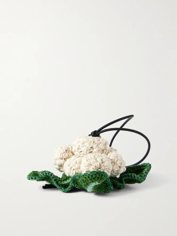 Cauliflower crocheted cotton bag charm