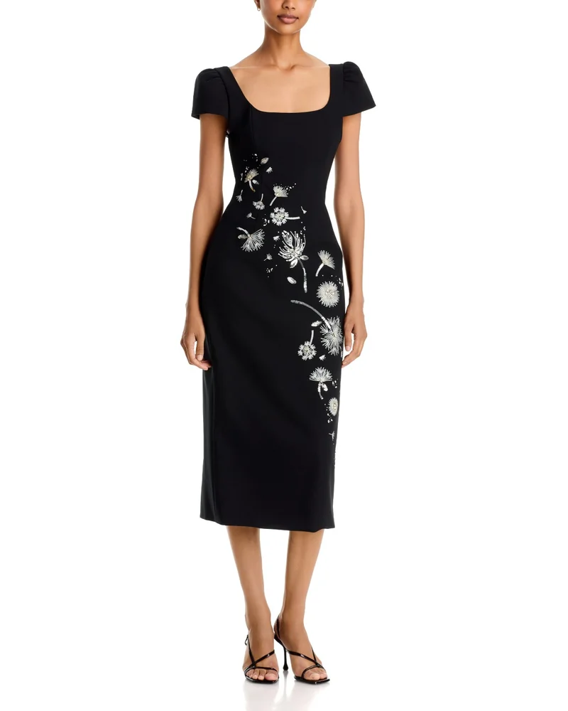 Ilana Embellished Square Neck Column Dress