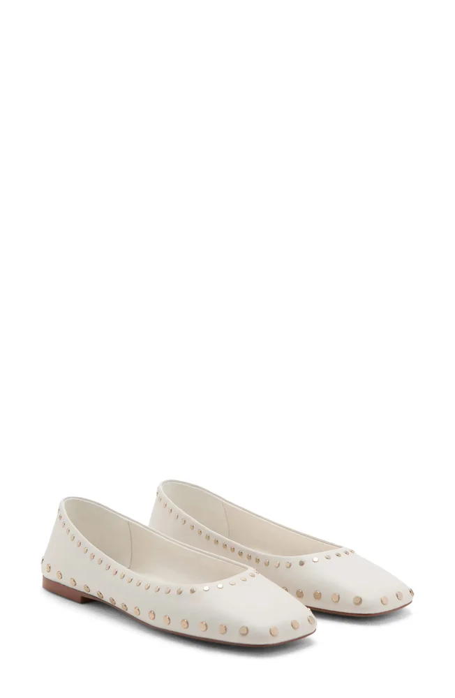 Studded Square Toe Ballet Flat