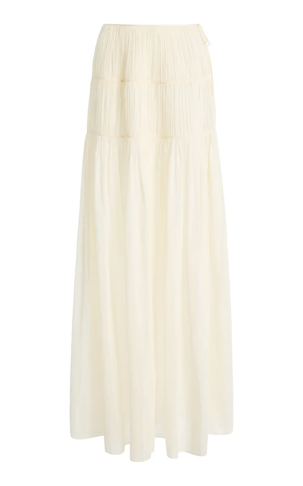 Dani Cotton-Silk Voile Maxi Skirt