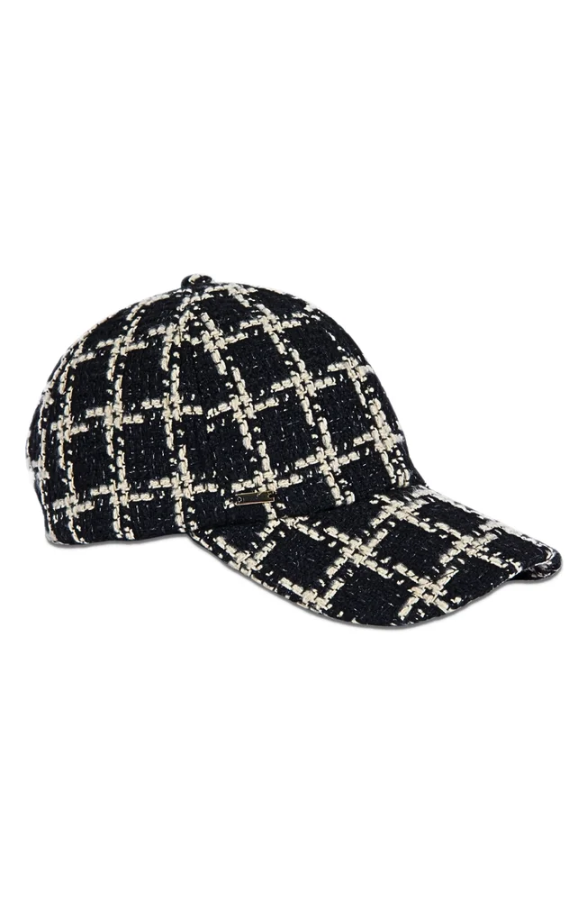 Windowpane Tweed Baseball Cap