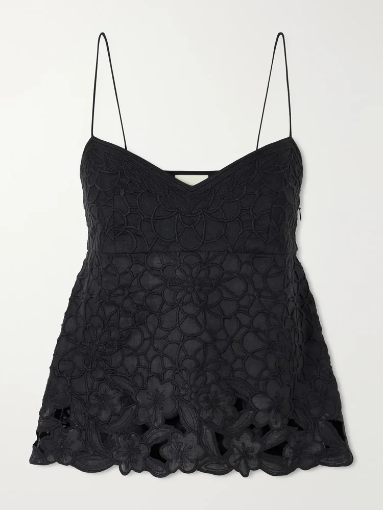 romeka embroidered ramie tank