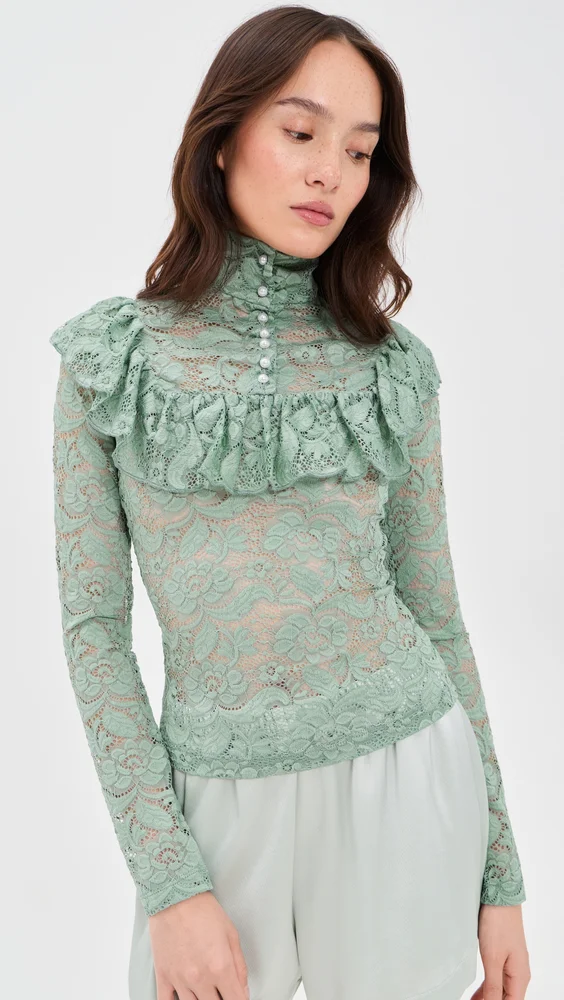 High Neck Lace Top