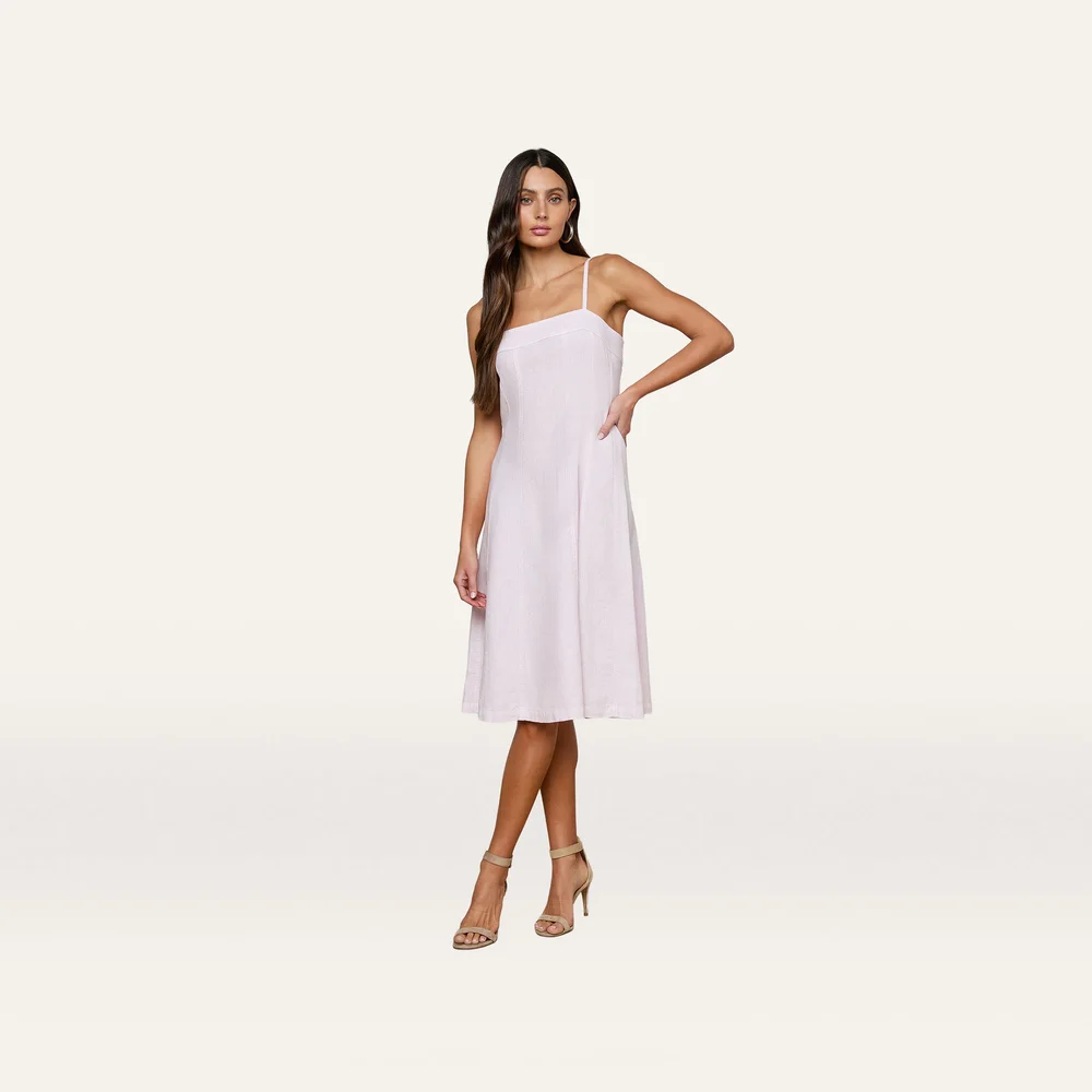 L'Agence Mitzy Linen Midi Dress