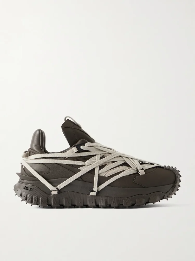 x Moncler Trailgrip Megalace® Leather and Rubber Sneakers