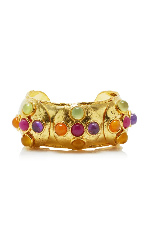Manchette Gold-Plated Multi-Stone Cuff