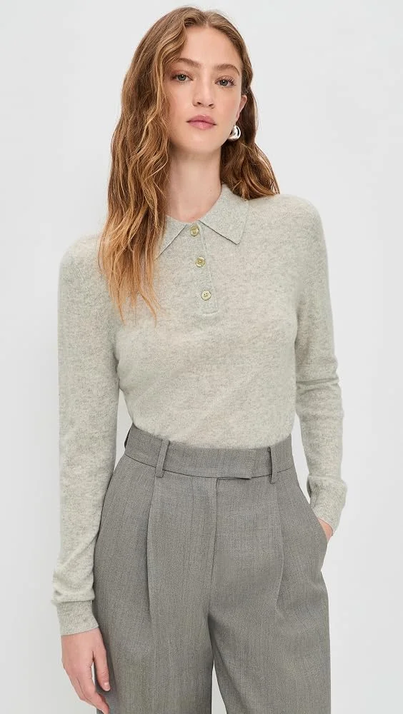 Cashmere Long Sleeve Polo