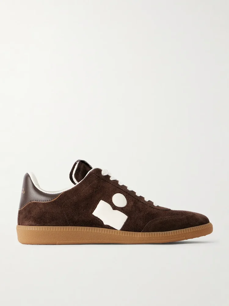 Bryce leather-trimmed suede sneakers