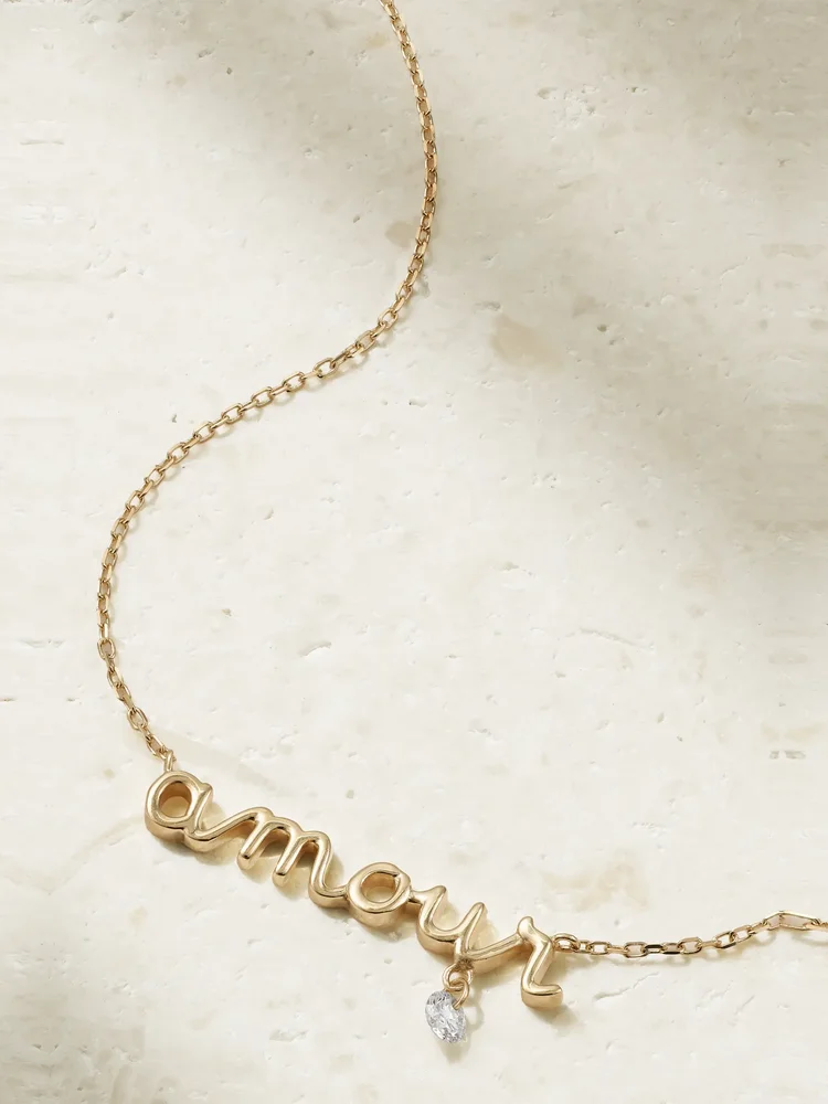 Amour 18-karat gold diamond necklace