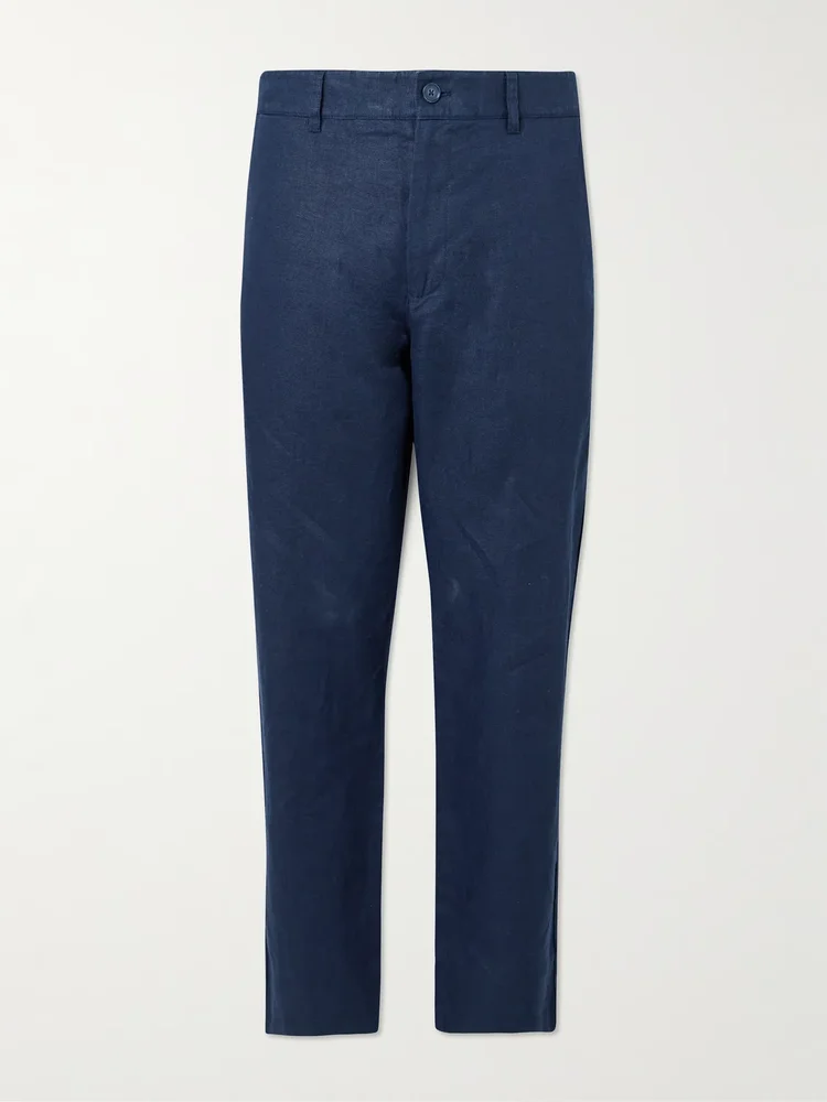 Aden 1454 Straight-Leg Woven Linen Trousers