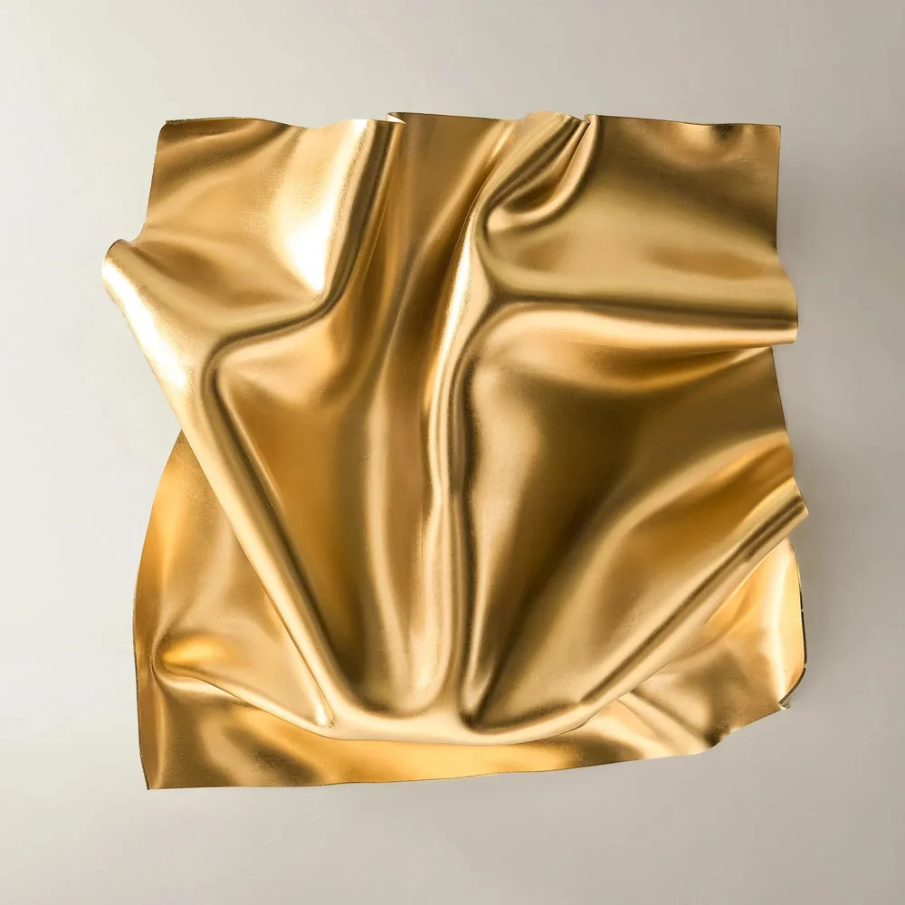 Surface Sculpted Gold Leaf Acrylic Wall Decor