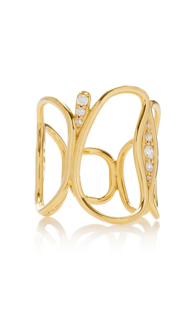 Fluid 18K Yellow Gold Diamond Ring
