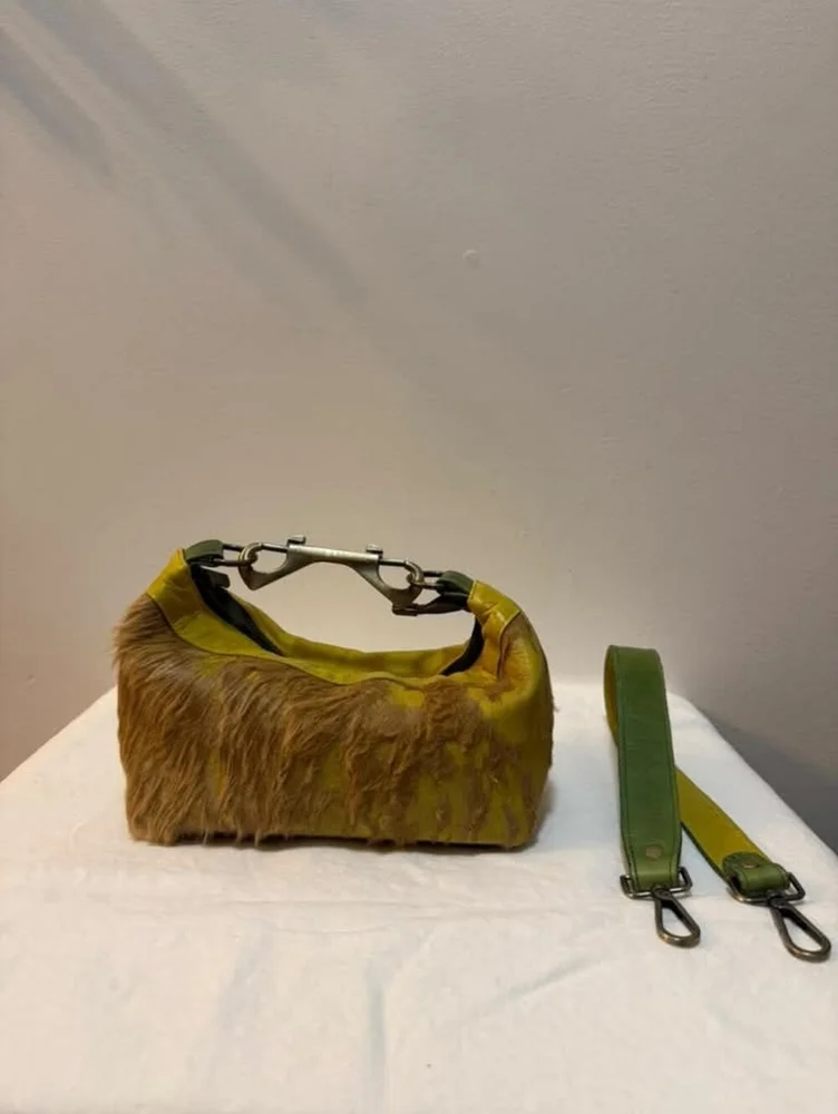 1 of 1 Handmade Pony Hair Bag in Yellow