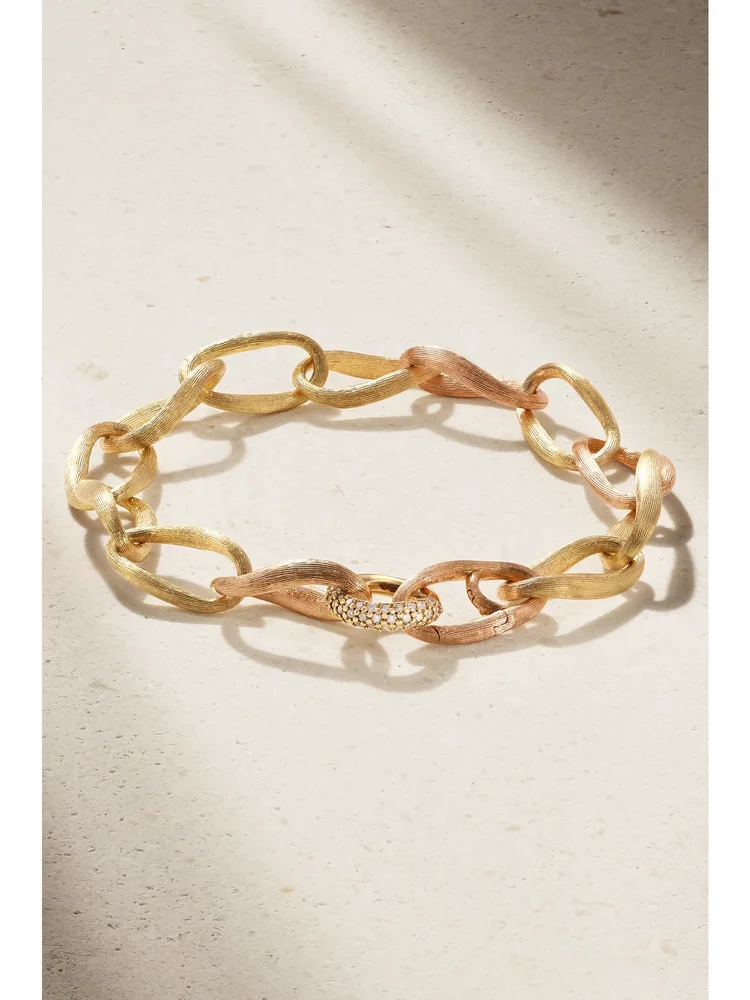 Love medium 18-karat yellow and rose gold diamond bracelet