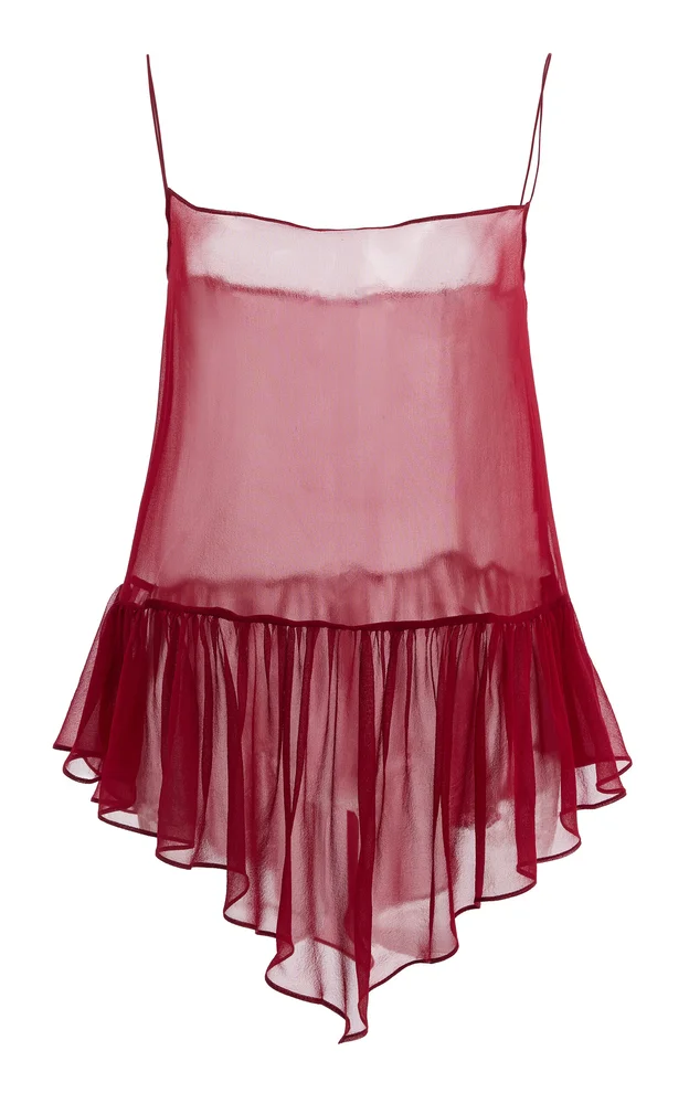 Harlowe Semi-Sheer Ruffled Silk Top