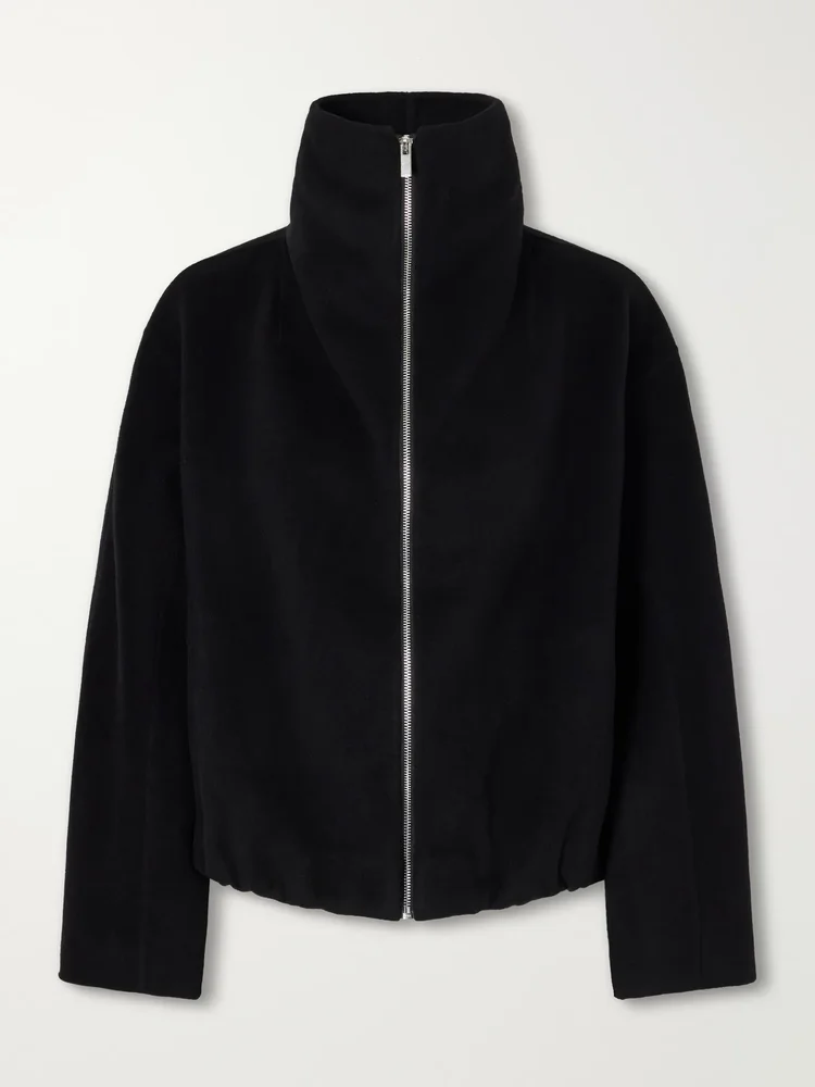 Lindy brushed wool-blend coat