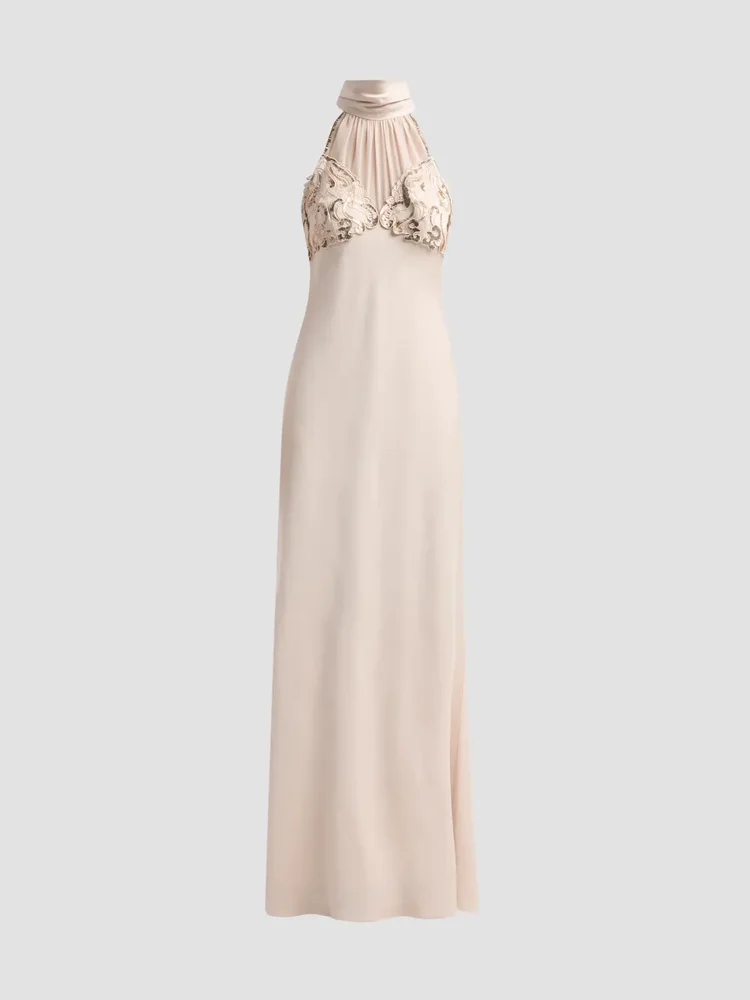 Evie Sequined Halterneck Gown