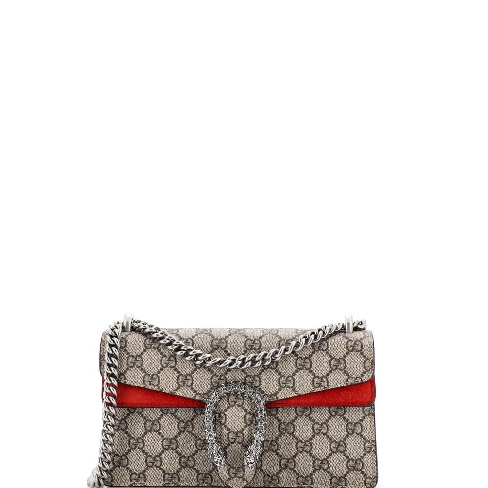 gucci Dionysus Bag GG Coated Canvas with Crystal Embellished Metal Small