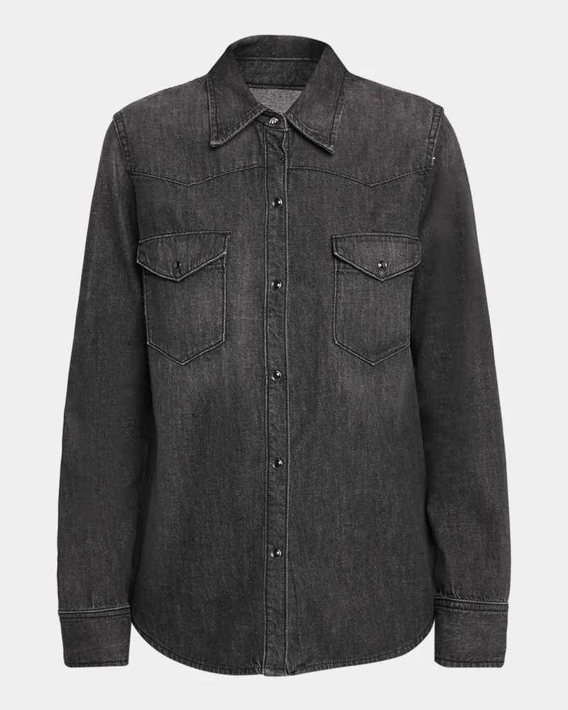 Travis Denim Western Button-Down Shirt