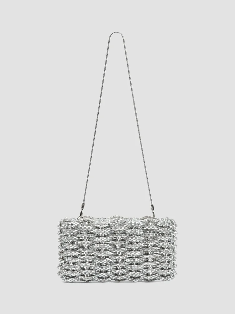 Morgan Woven Rhinestone Clutch