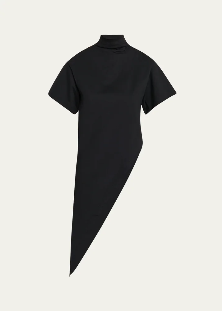 ALAÏA Short-Sleeve Asymmetric Triangle T-Shirt