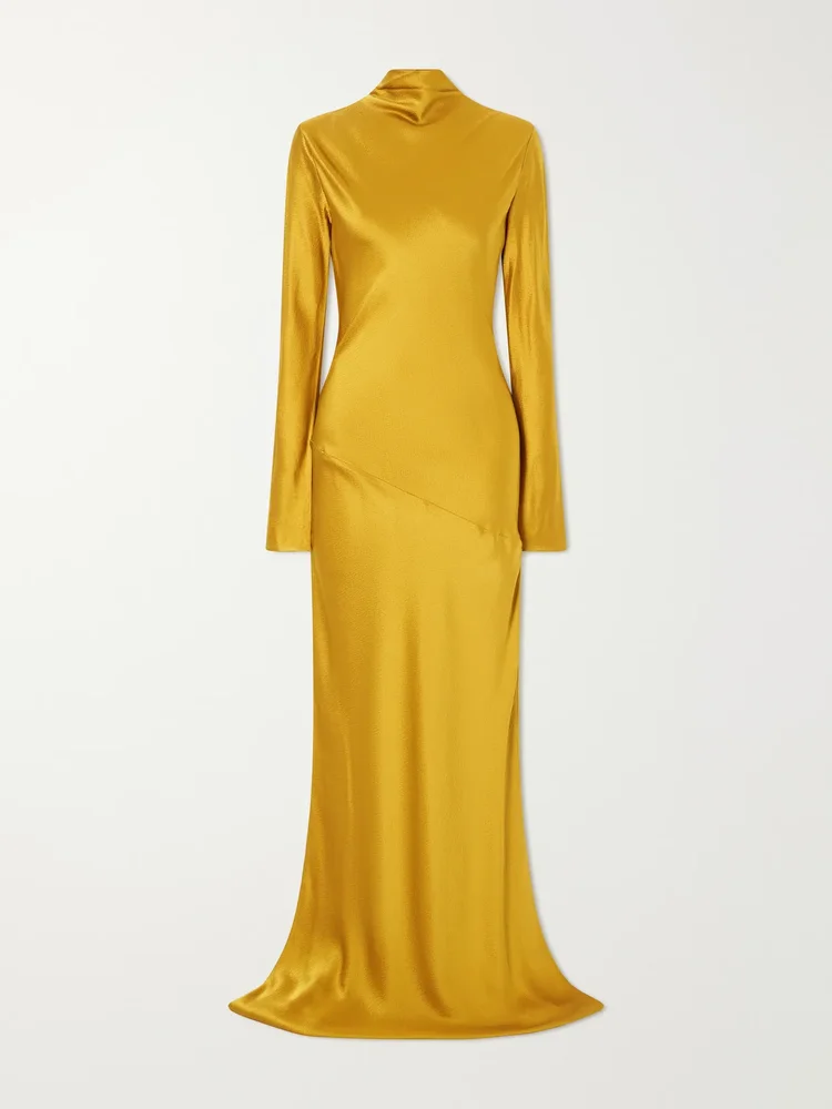 Gio open-back silk-cloqué maxi dress