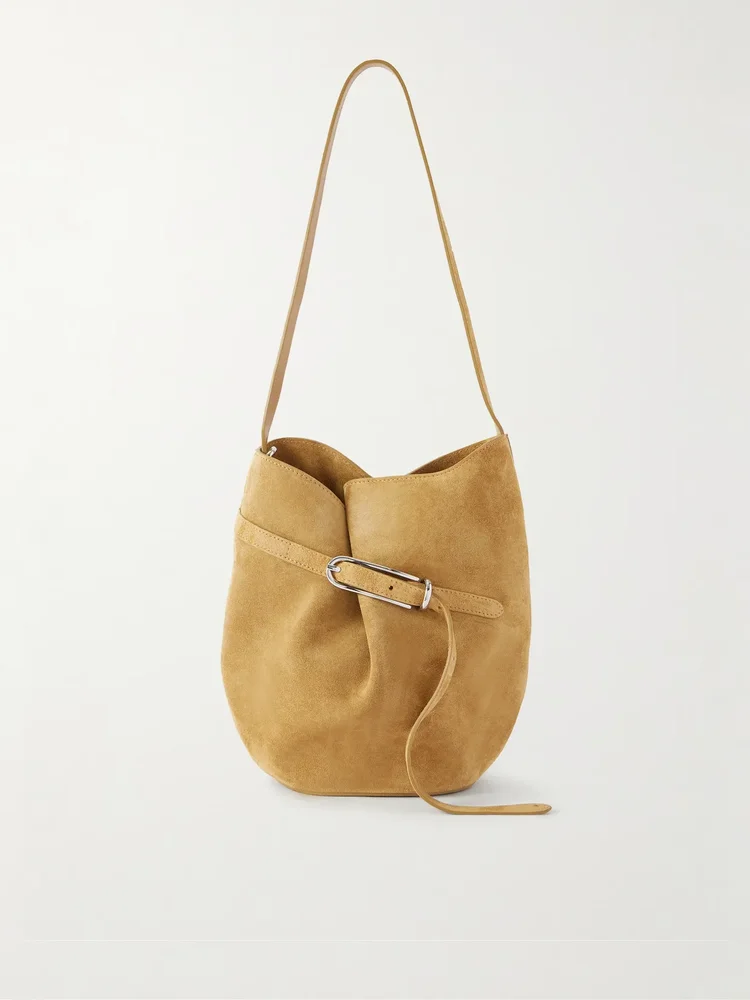 Liffner Belted suede bucket bag