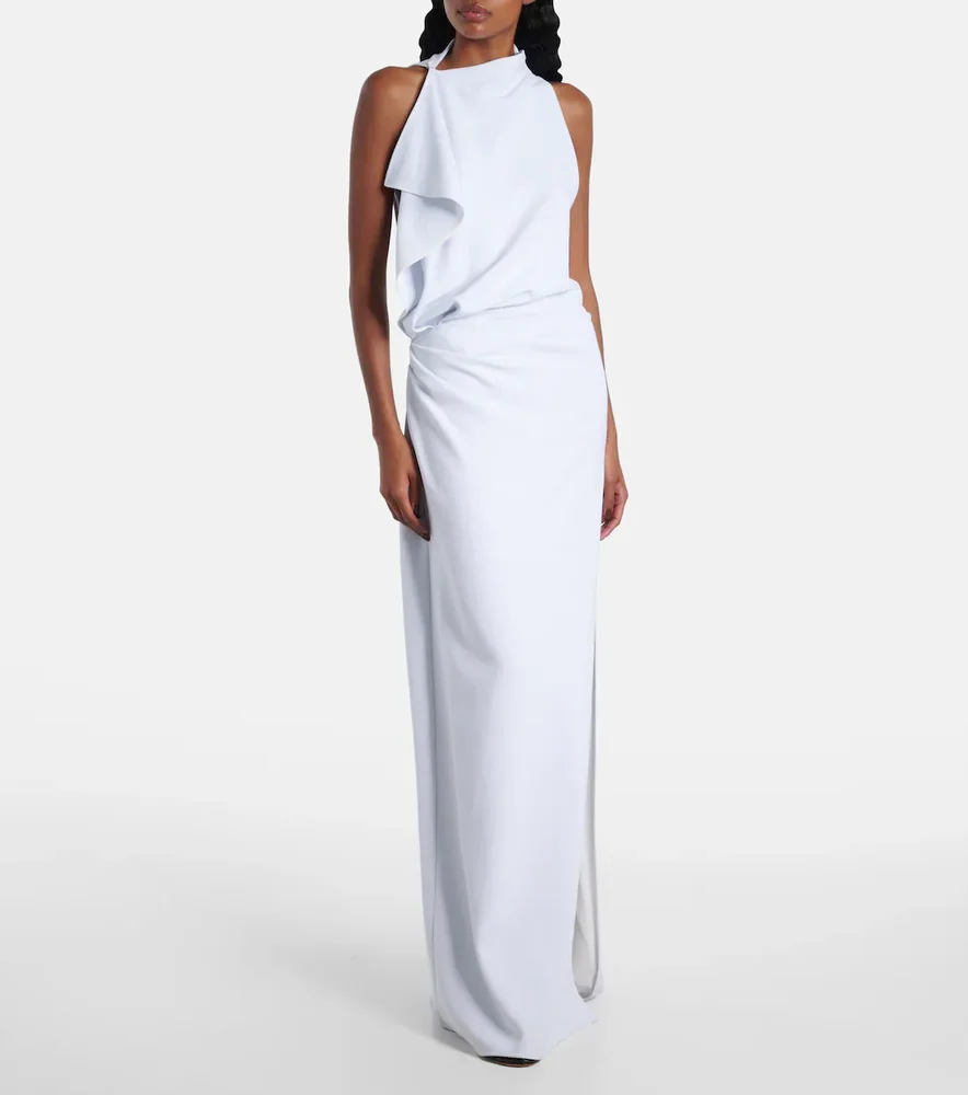 Devyn Crêpe Draped Maxi Dress