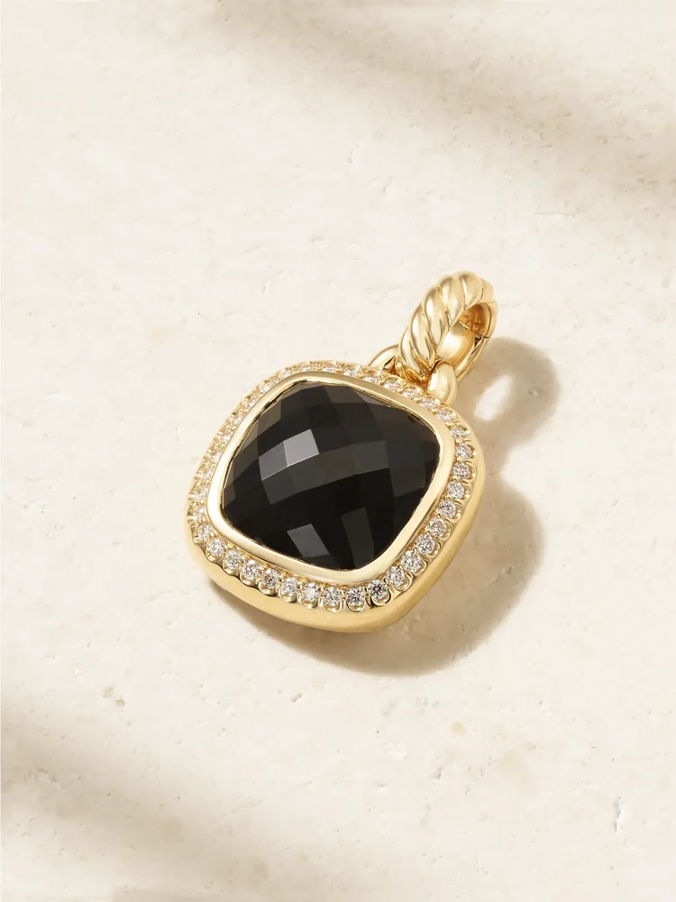 Albion® 18-karat gold, onyx and diamond pendant