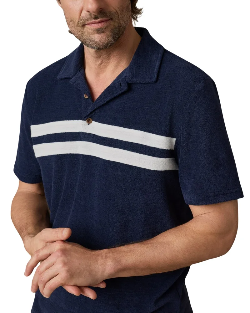 Men's Regular Fit Terry Stripe Polo