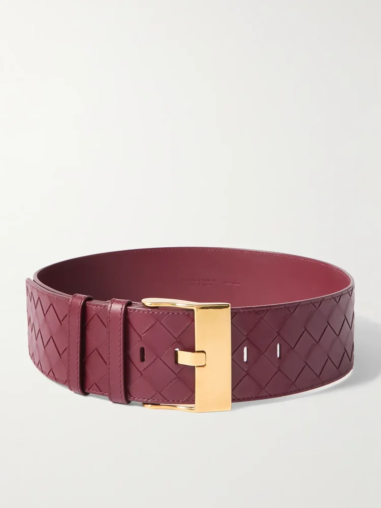 Intrecciato leather belt