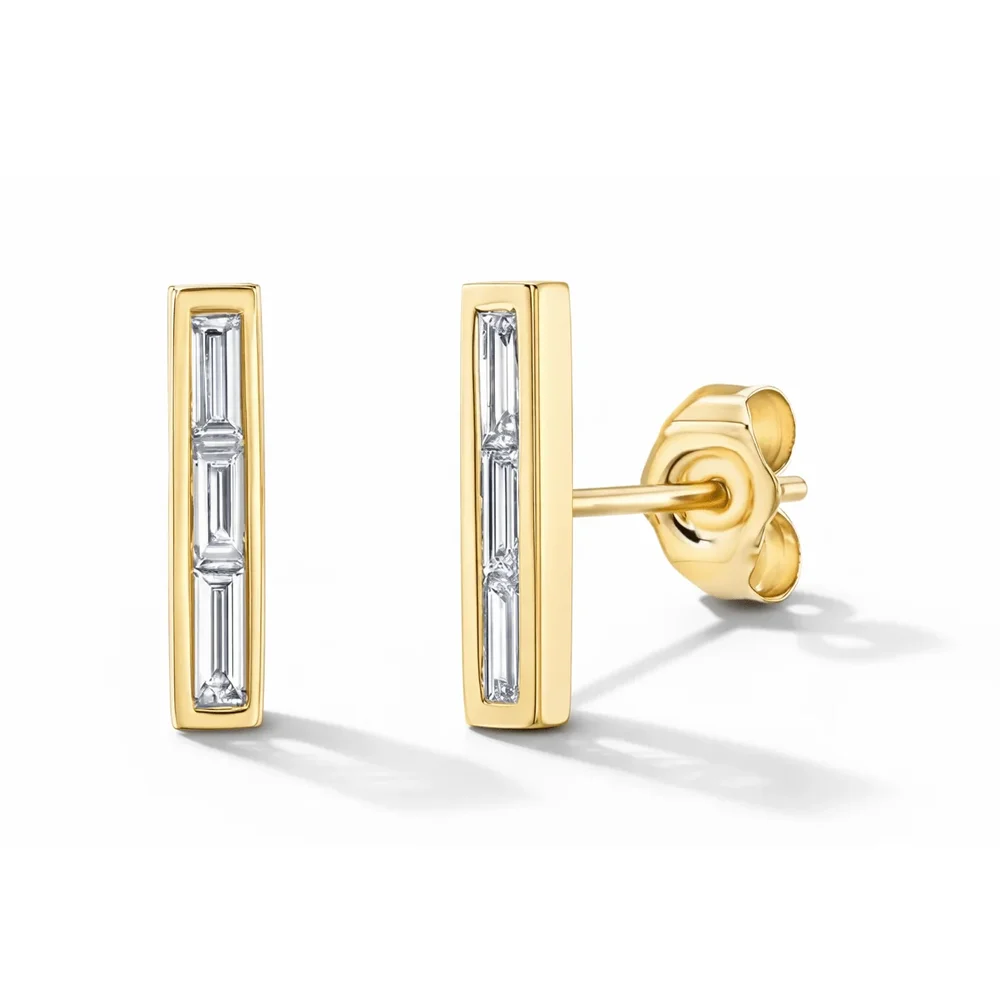 CZ Pavé Bar Studs