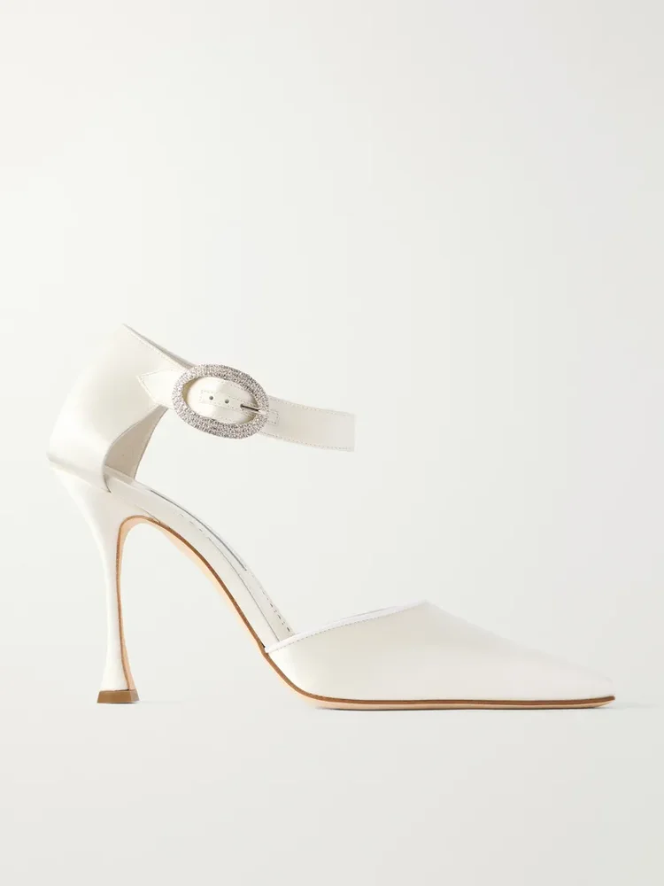 Zutonplan 105 crystal-embellished satin pumps