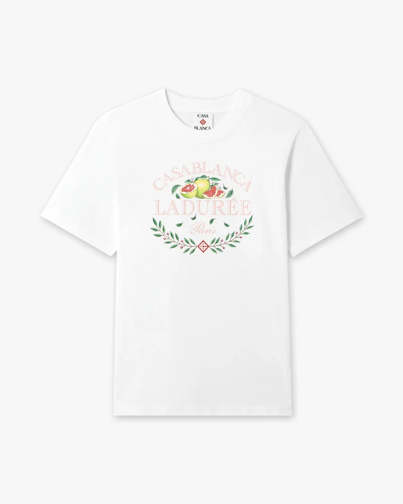 White Laduree x Casablanca Short Sleeve T-Shirt